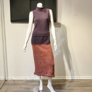 Vintage 90's Chenille Knit 2 PC/Midi Skirt